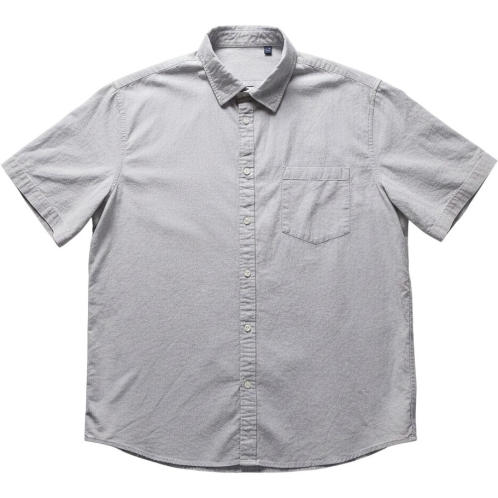Design In Italy Button Down Shirt Mens 2XL Grey Short Sleeve Pocket Casual
